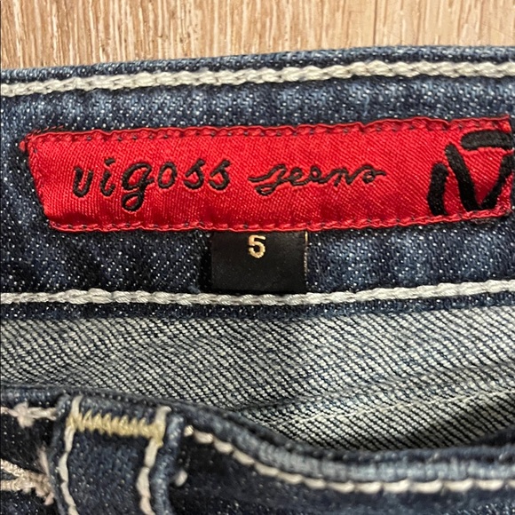 Vigoss Dark Indigo Flare Jeans with Contrast Stitching - Picture 2 of 6
